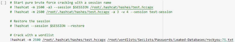 Hashcat commands