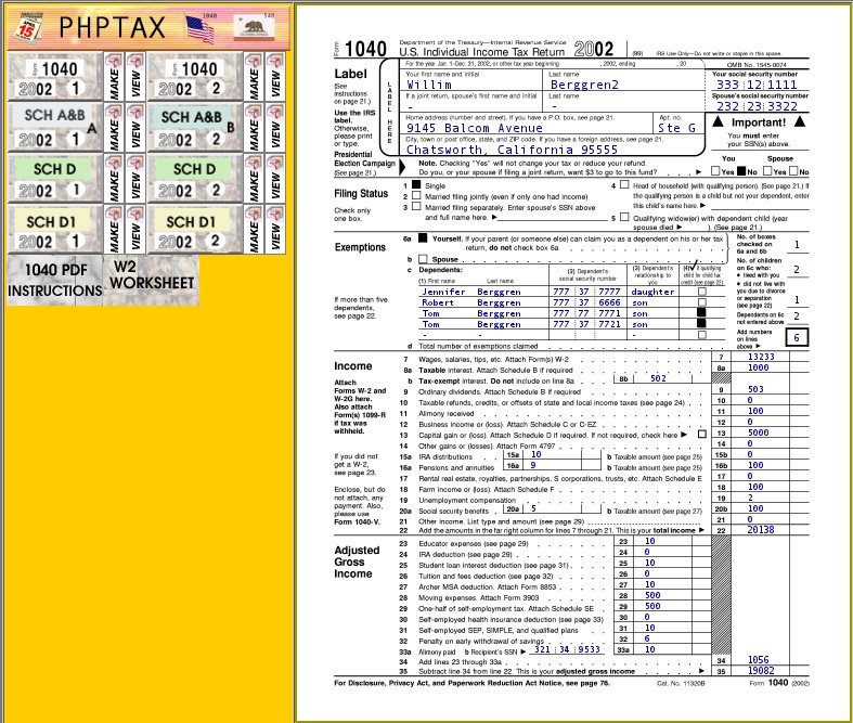 PHPTax Page