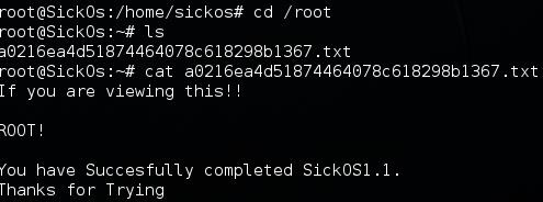 SickOS root 2